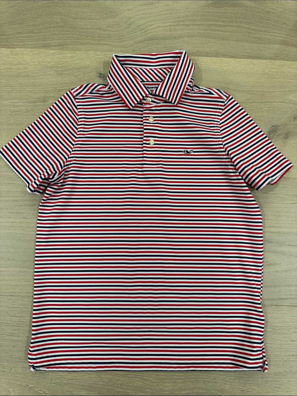Vineyard Vines Boys Red, White & Navy Striped Polo